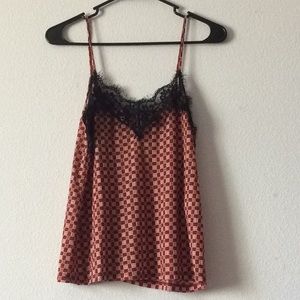 Zara checked lace top